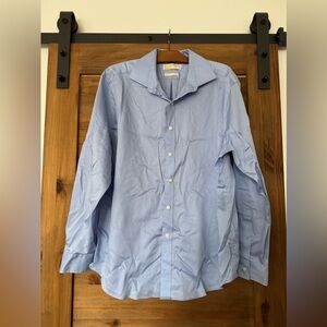 Michael Kors Blue button up Shirt Large 17 1/2 34/35